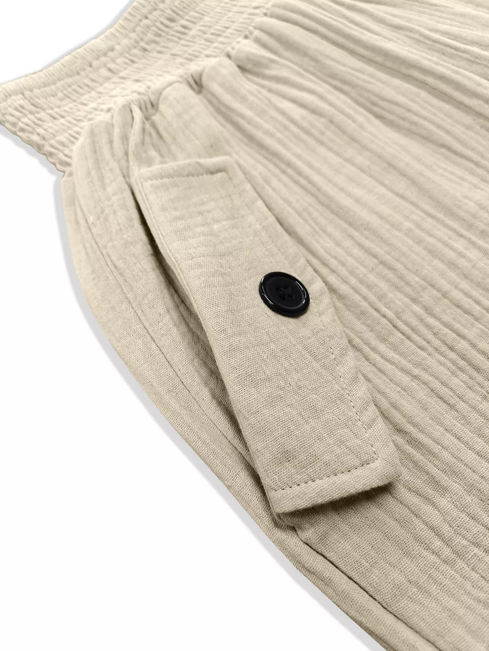 Smocked Textured Casual Pants, image 4