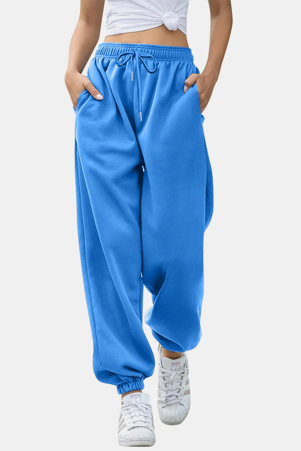 Elastic Waist Joggers with Pockets, image 22