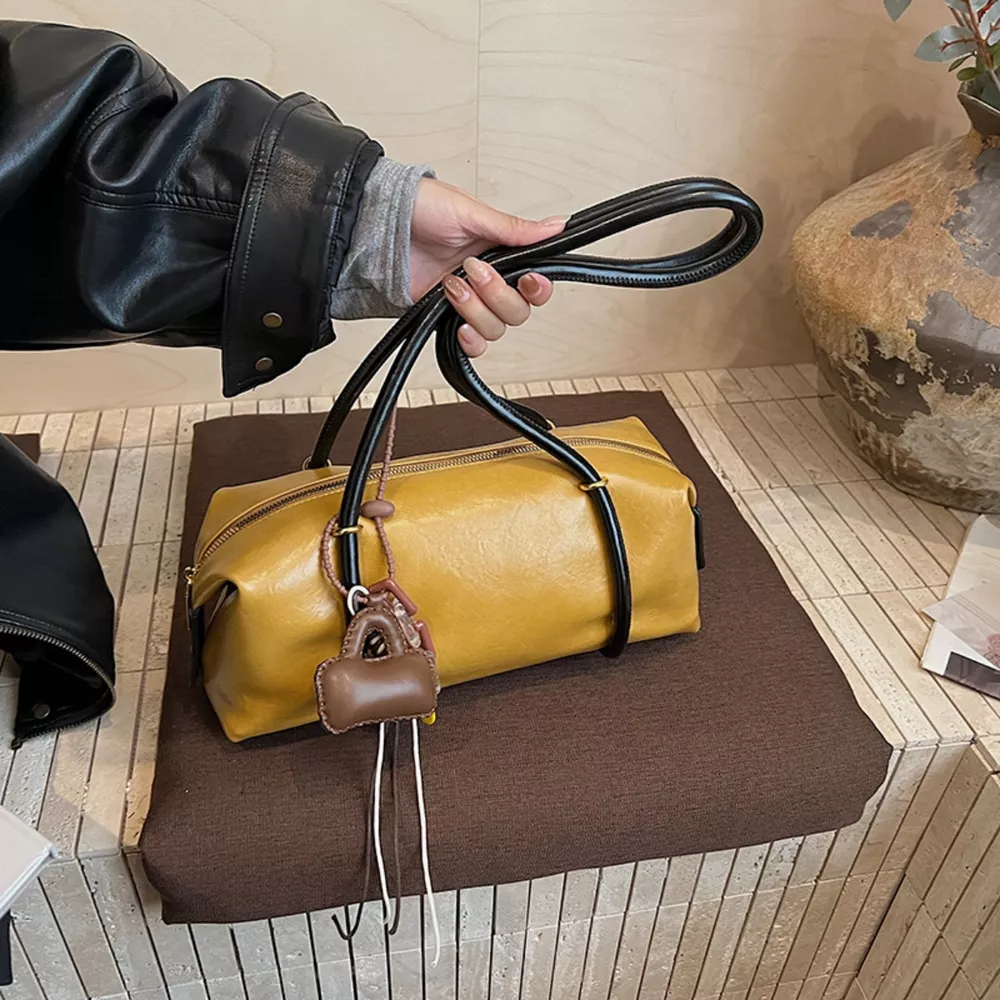 Leather Shoulder Bag with Charm, image 7