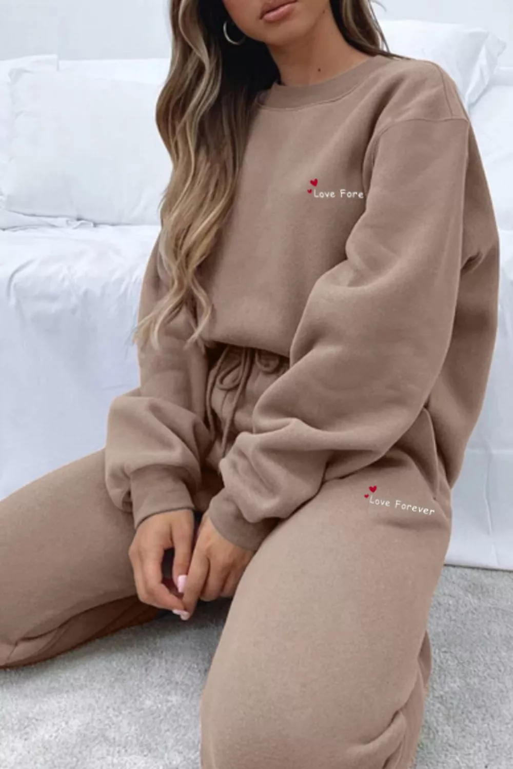 Round Neck Sweatshirt and Joggers Set, image 9