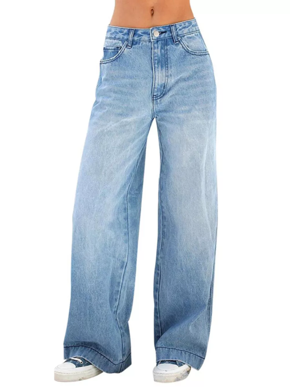 High-Waisted Wide-Leg Jeans