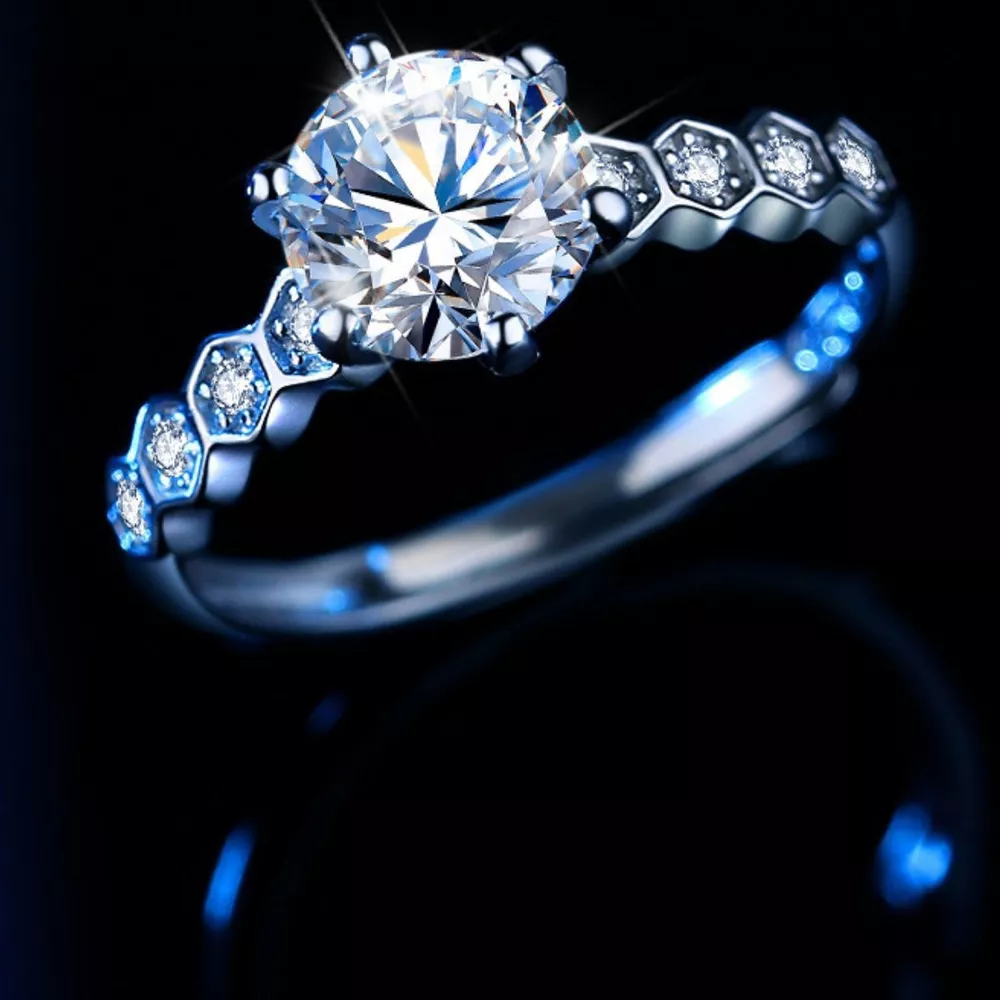 1 Carat Moissanite 925 Sterling Silver Ring, image 2