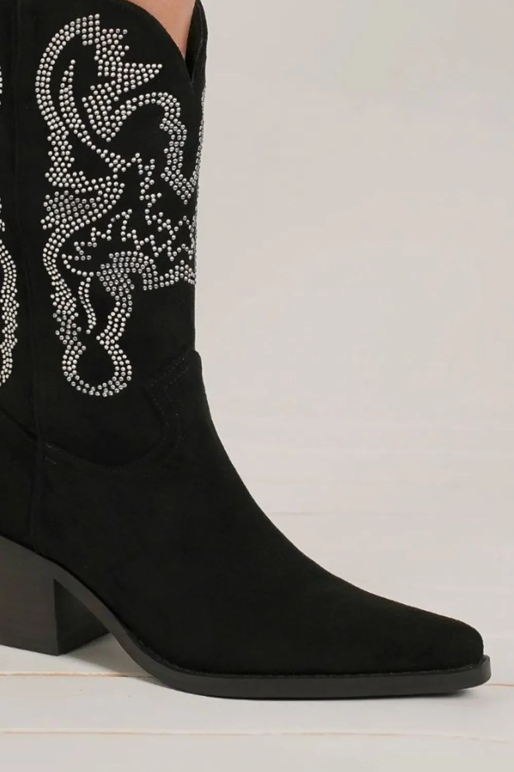 Rhinestone Detail Point Toe Boots, image 2
