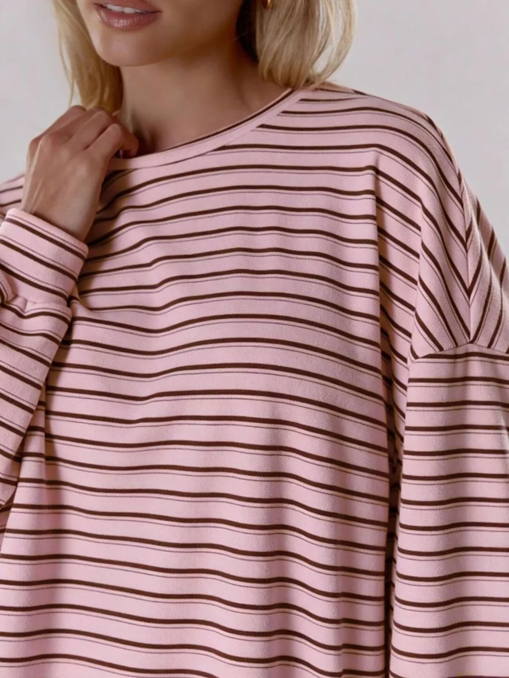 Casual Striped Long-Sleeve Top and Shorts Set, image 9