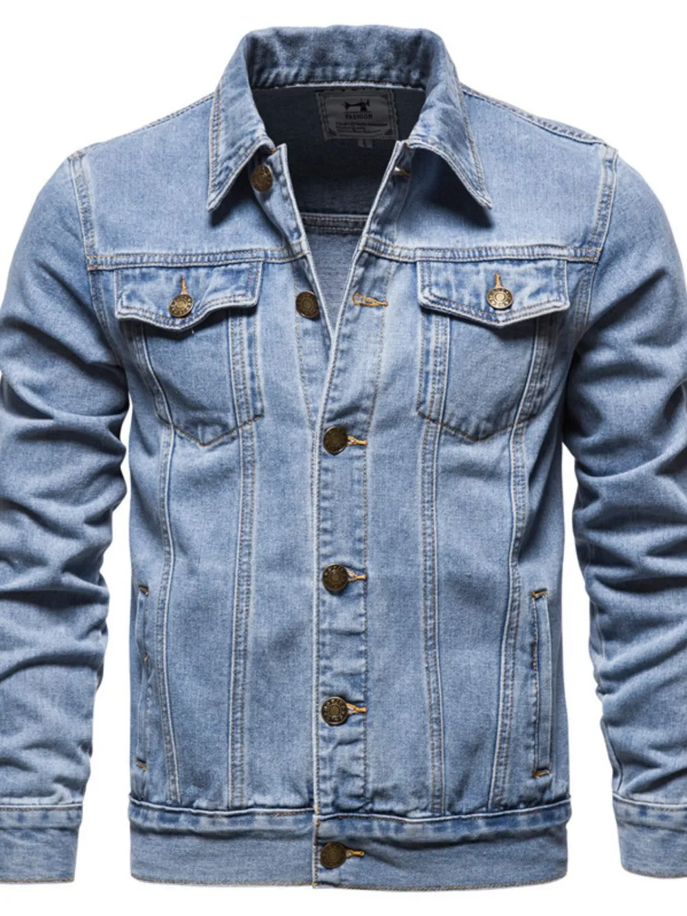Men's Button Down Long Sleeve Denim Jacket, image 3