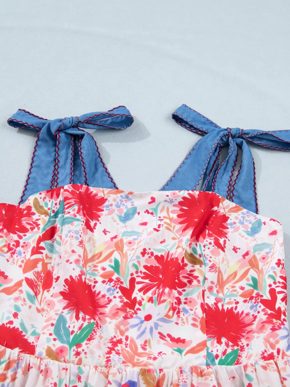 Floral Print Tie-Shoulder Midi Dress, image 6