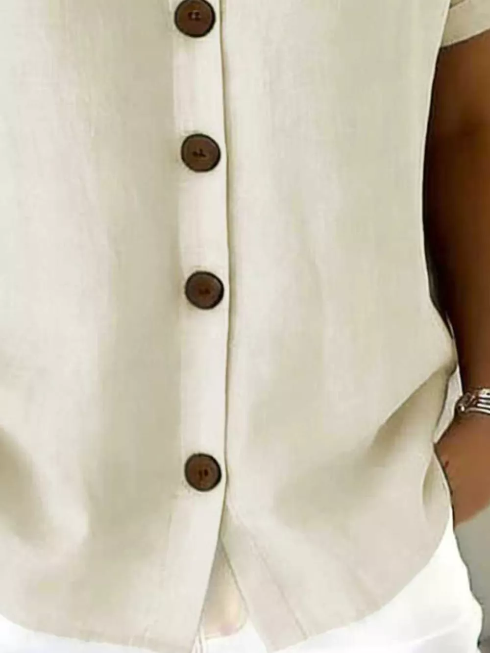 Full Size Button-Down Short Sleeve Shirt Plus Size, image 19