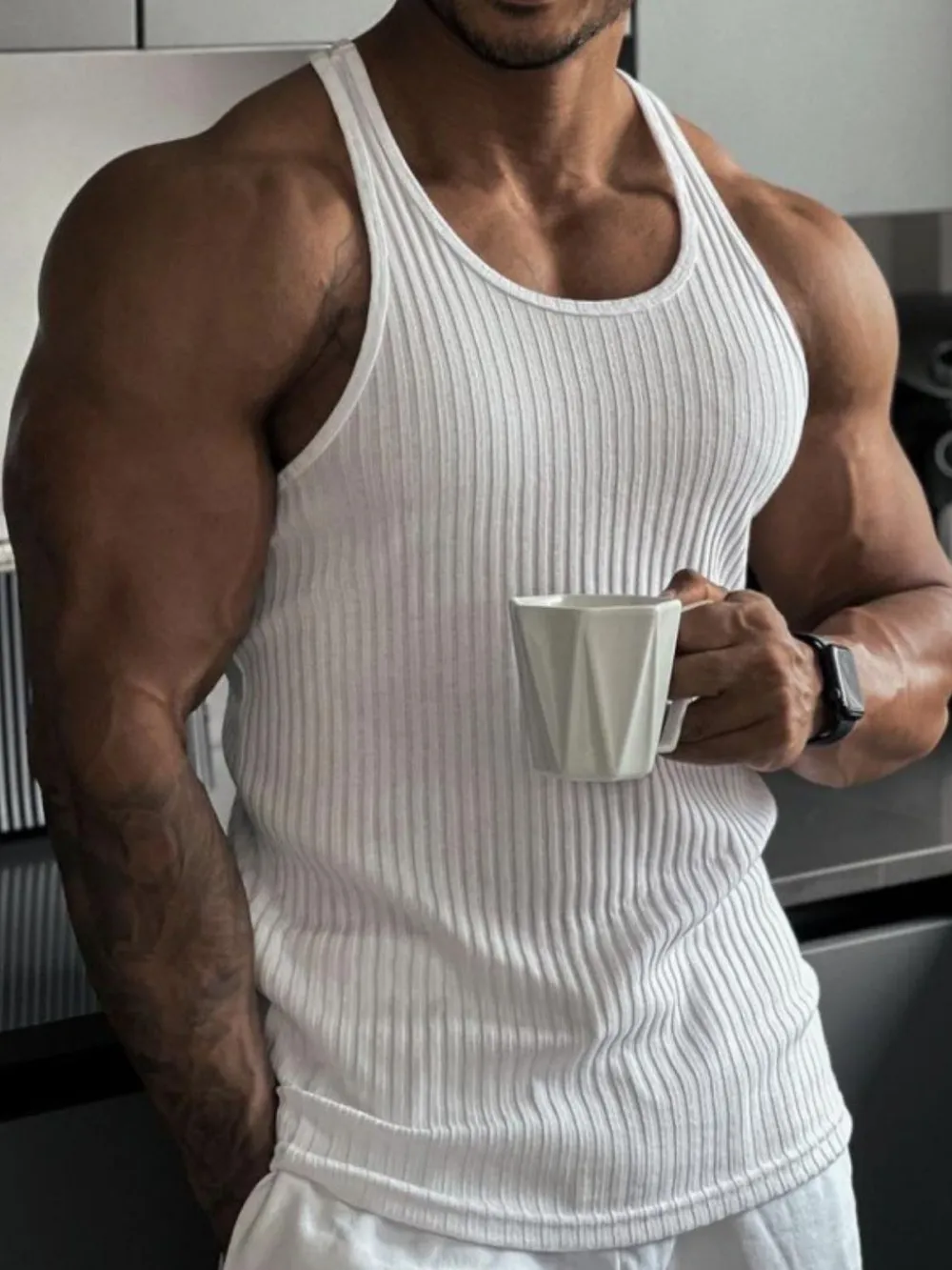 Men's Plus Size Round Neck Tank, image 2