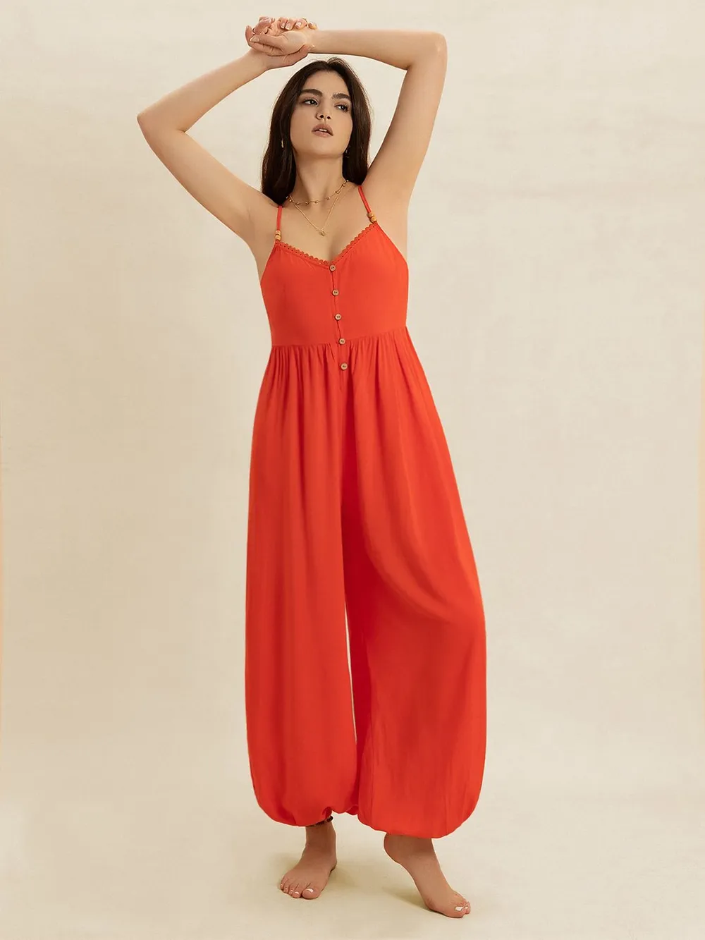 V-Neck Spaghetti Strap Jumpsuit, image 3