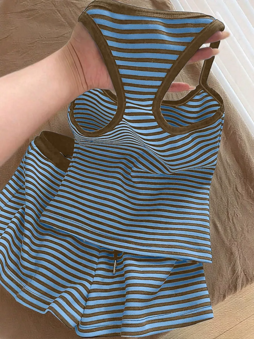 Striped Tank Top and Shorts Set, image 13
