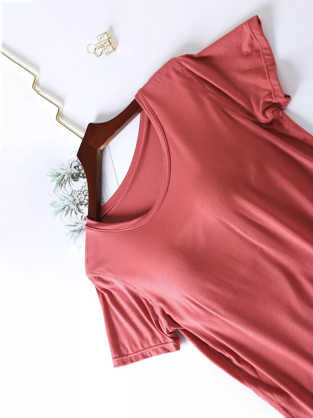 Plus Size Padded Round Neck Modal T-Shirt and Shorts Set, image 8