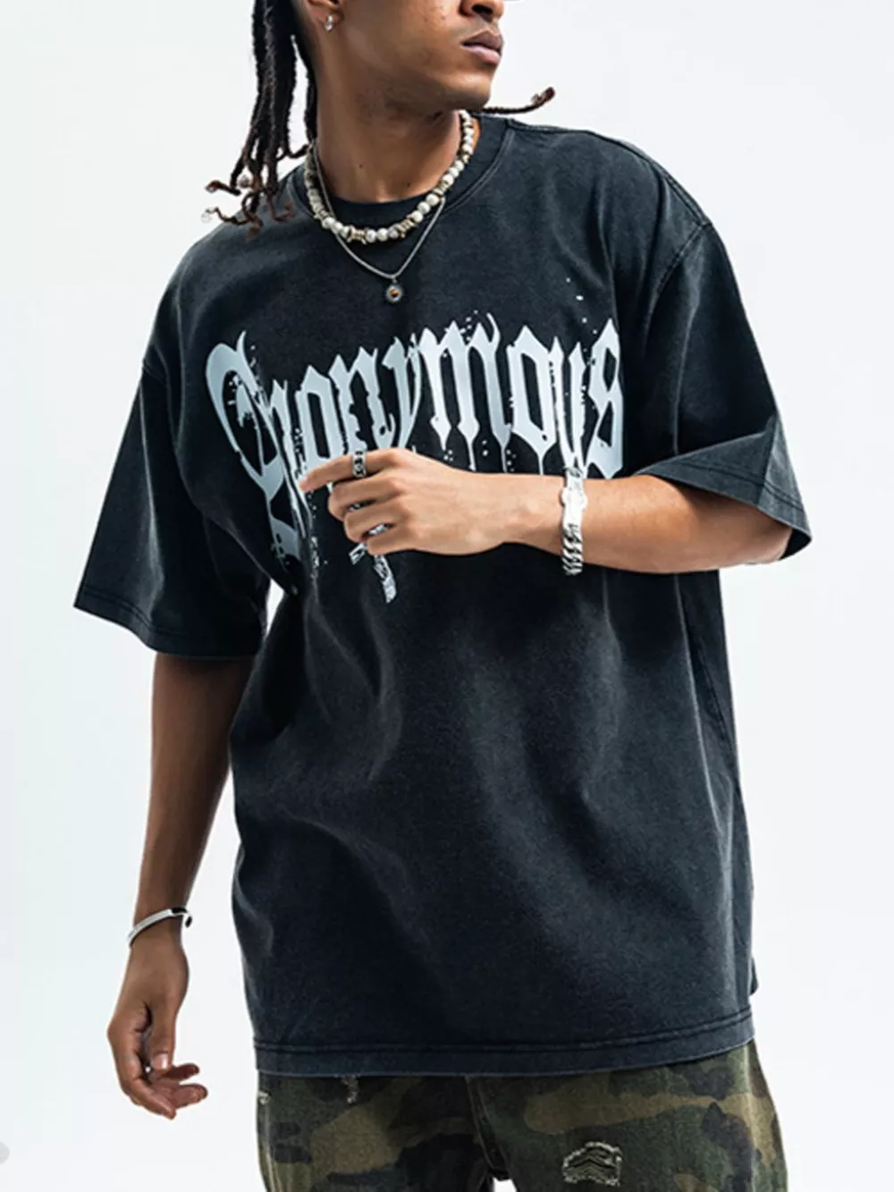 Men's Letter Round Neck Half Sleeve T-Shirt, image 3