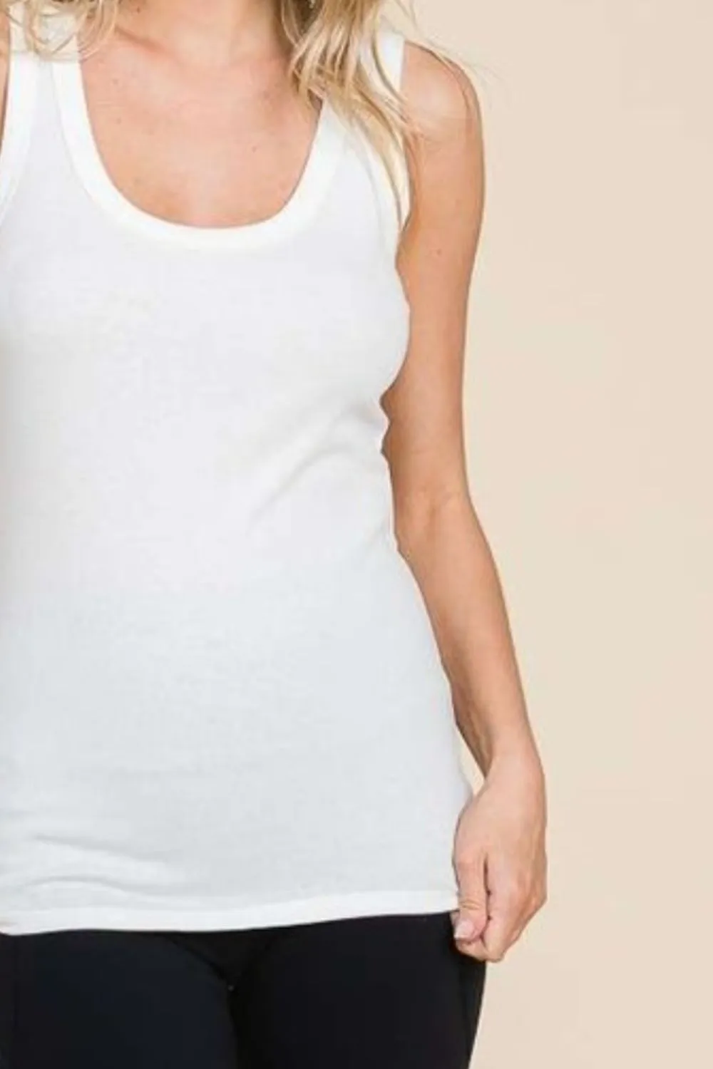 Full Size Ribbed Scoop Neck Tank, image 3