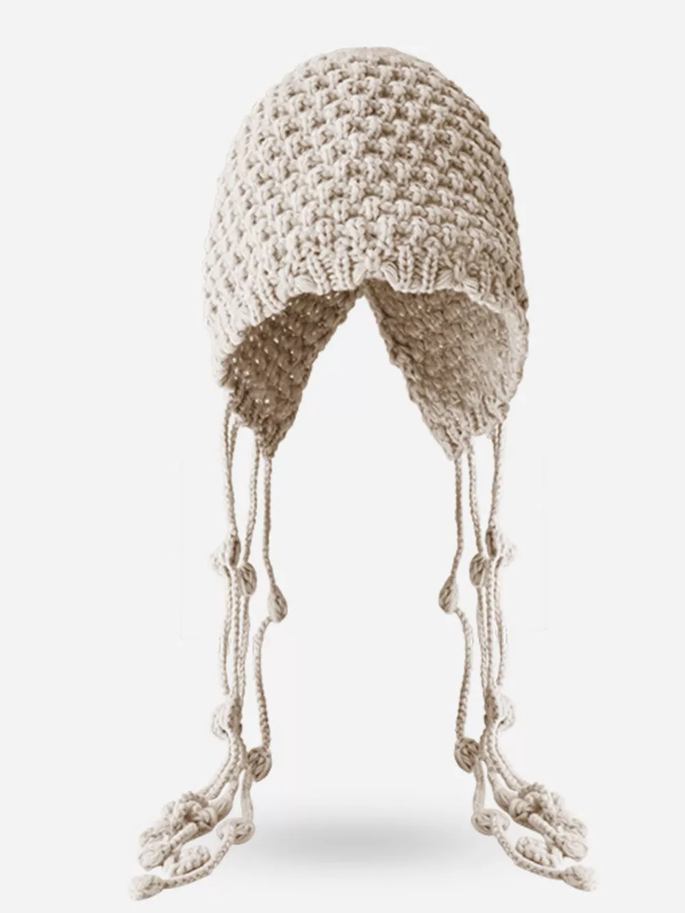 Fringe Knitted Beanie Hat, image 6