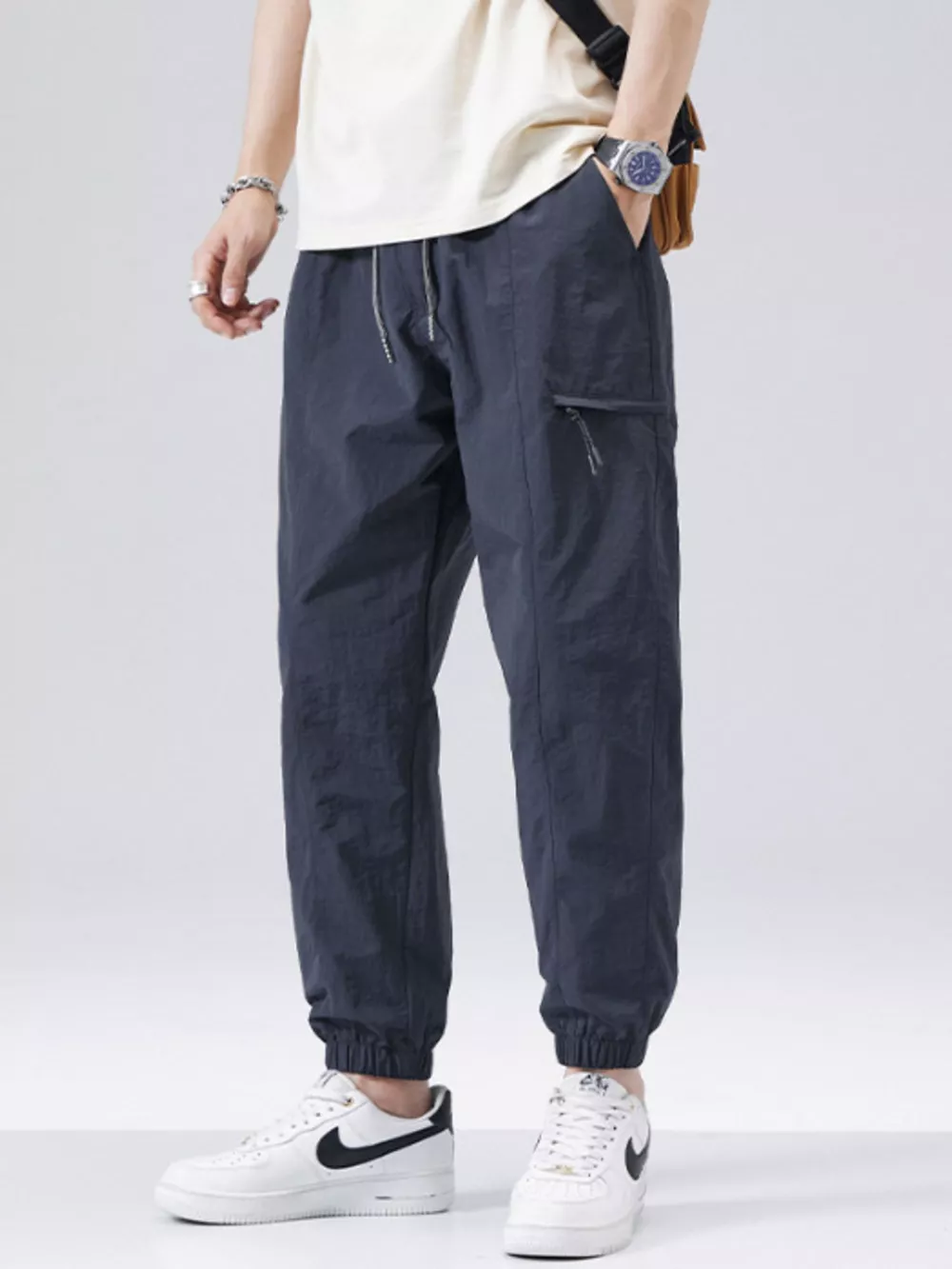 Men's Plus Size Loose Fit Drawstring Joggers, image 4