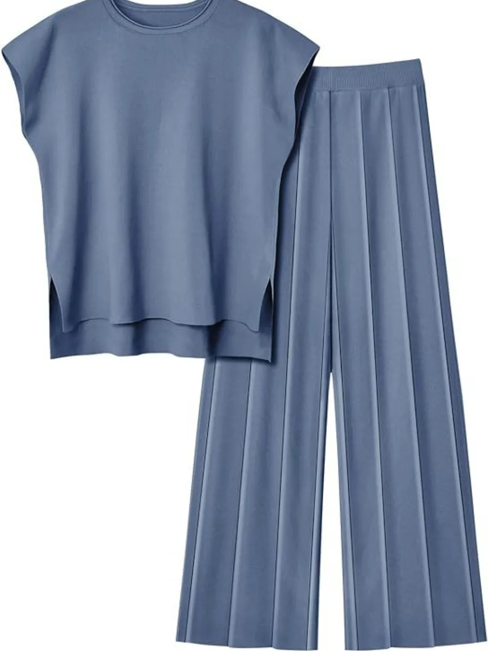 Round Neck Cap Sleeve Top and Pants Knit Set, image 11