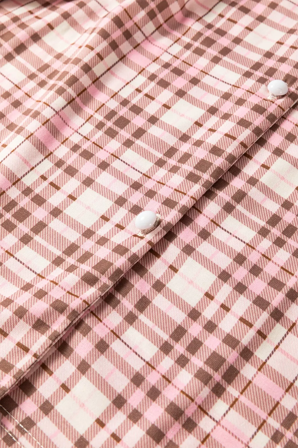 Plaid Patch Pockets Long Sleeve Lounge Set, image 8