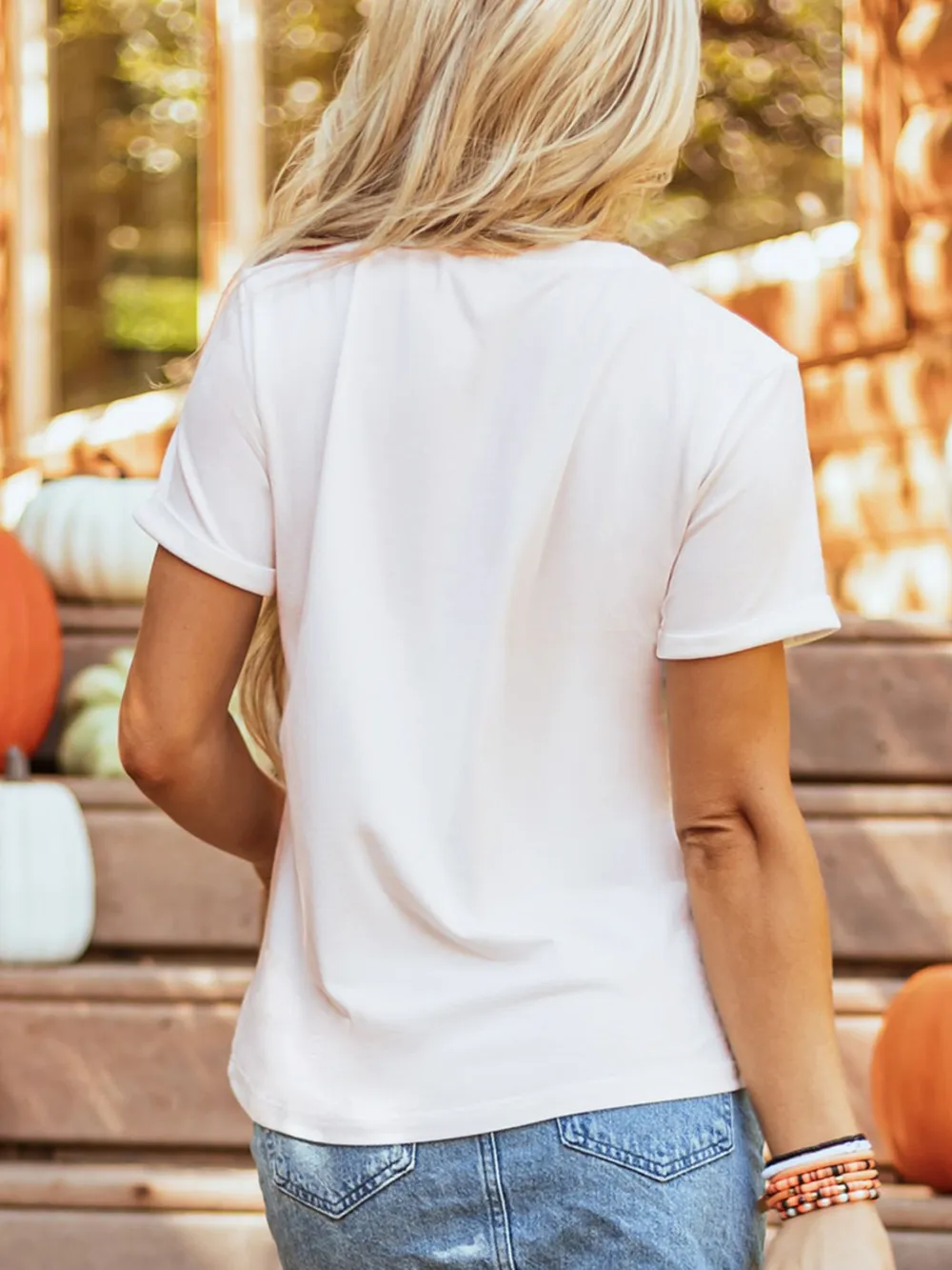 FALL VIBES Cotton Blend Casual T Shirt, image 4