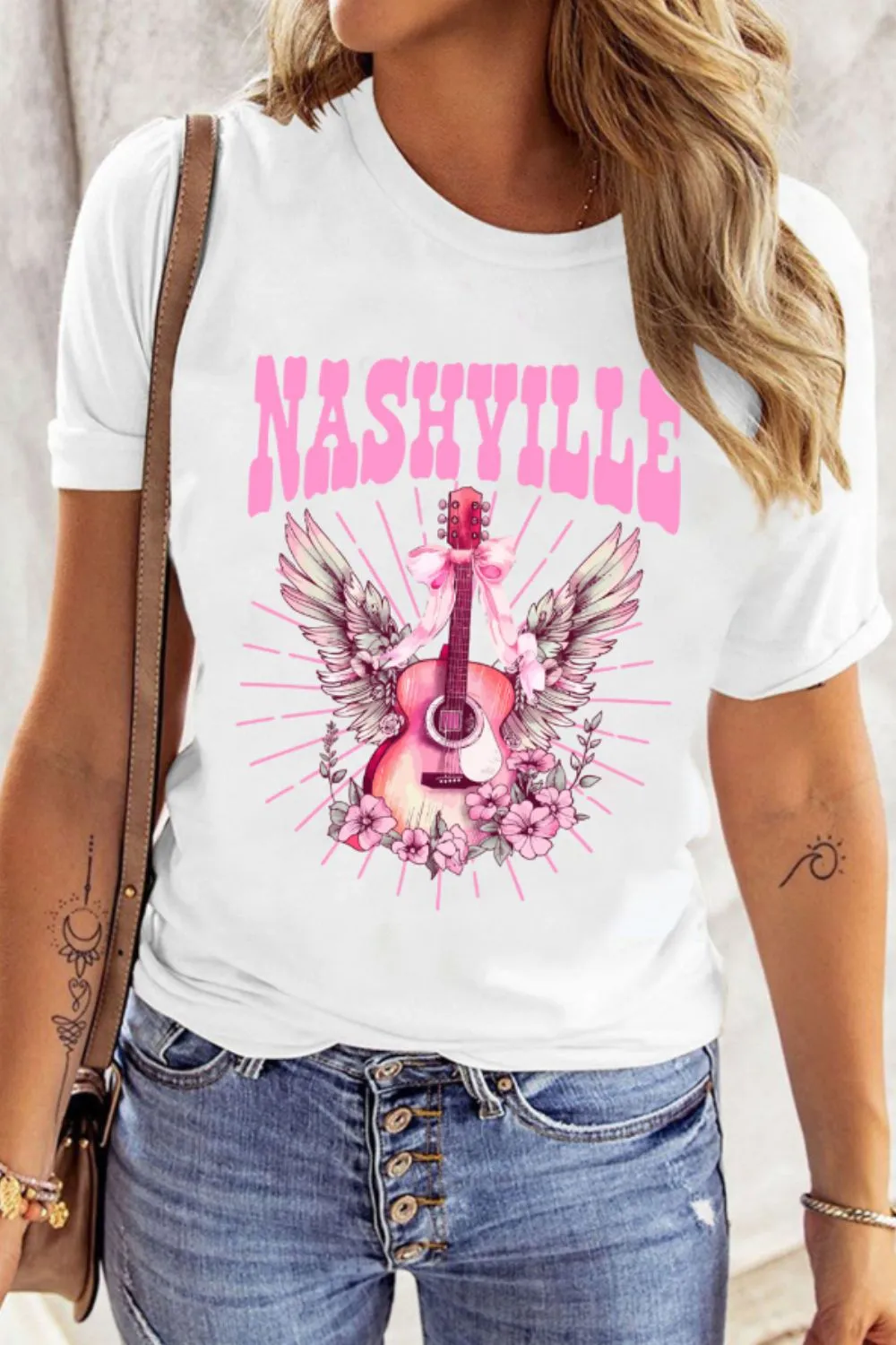 Graphic Round Neck Short Sleeve T-Shirt, image 4