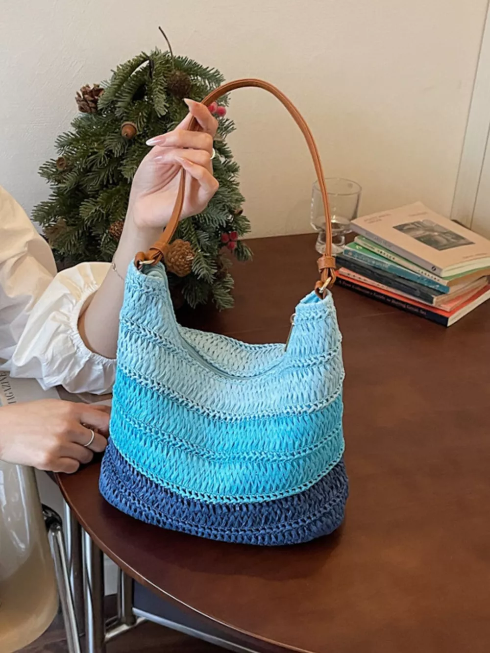 Straw Woven Shoulder Bag, image 7