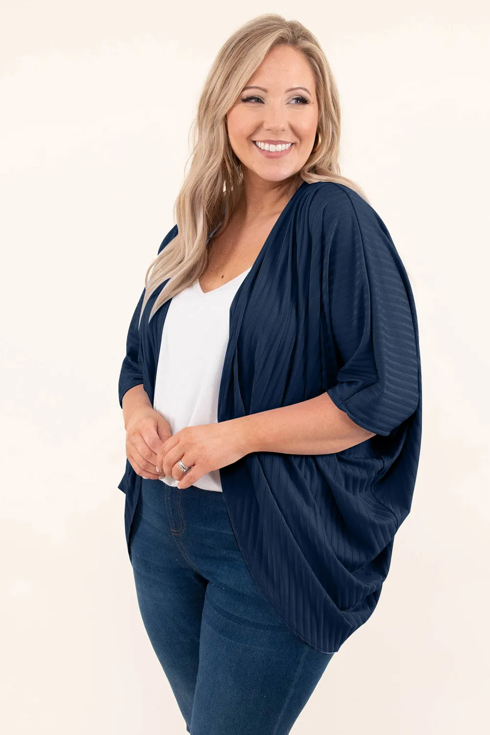 Plus Size Ribbed Cocoon Cover Up, image 6