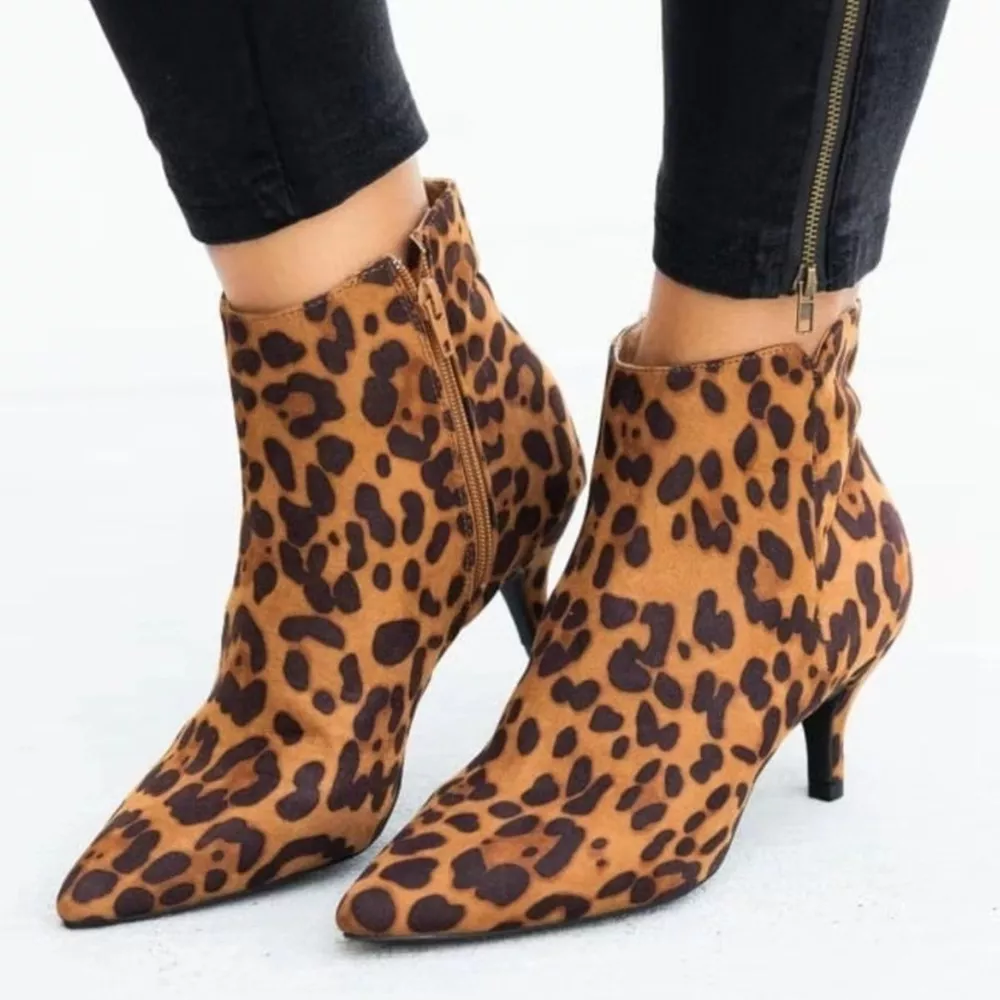 Point Toe Kitten Heels Boots, image 5