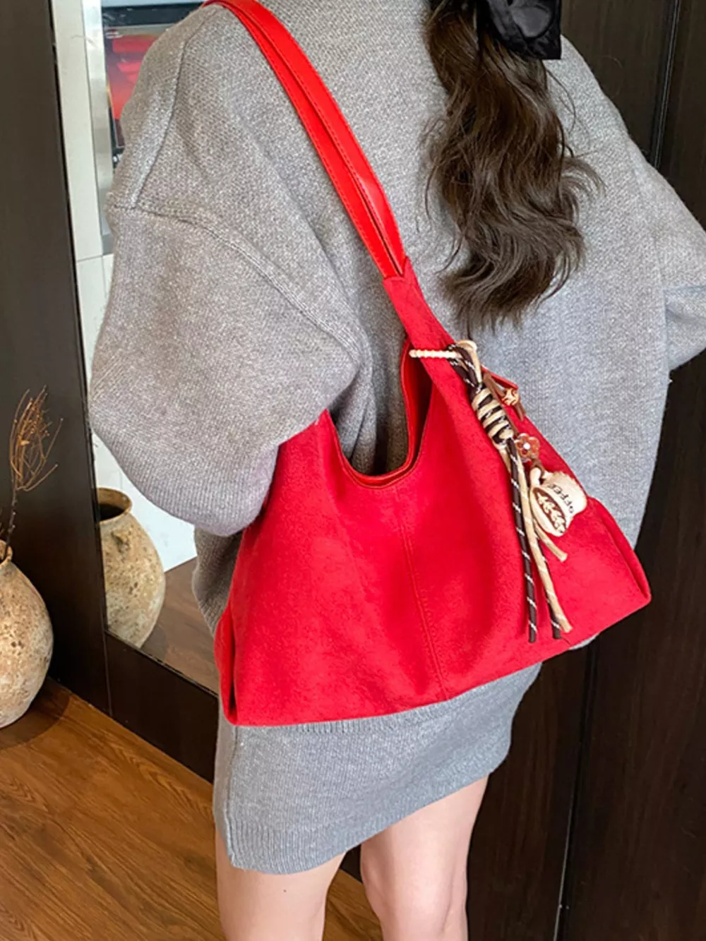 Solid Color Shoulder Bag, image 3