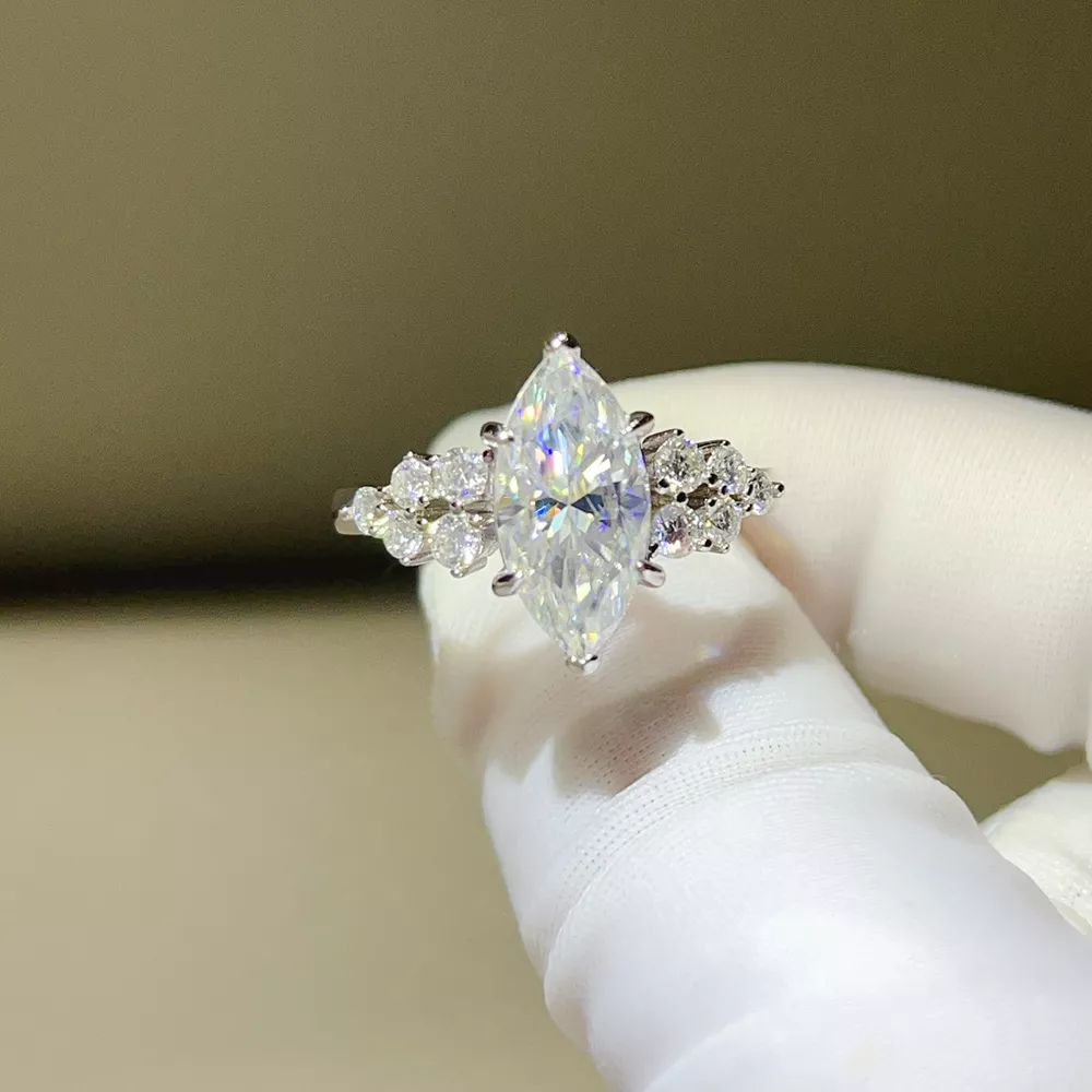 5 Carat 925 Sterling Silver Moissanite Ring, image 2