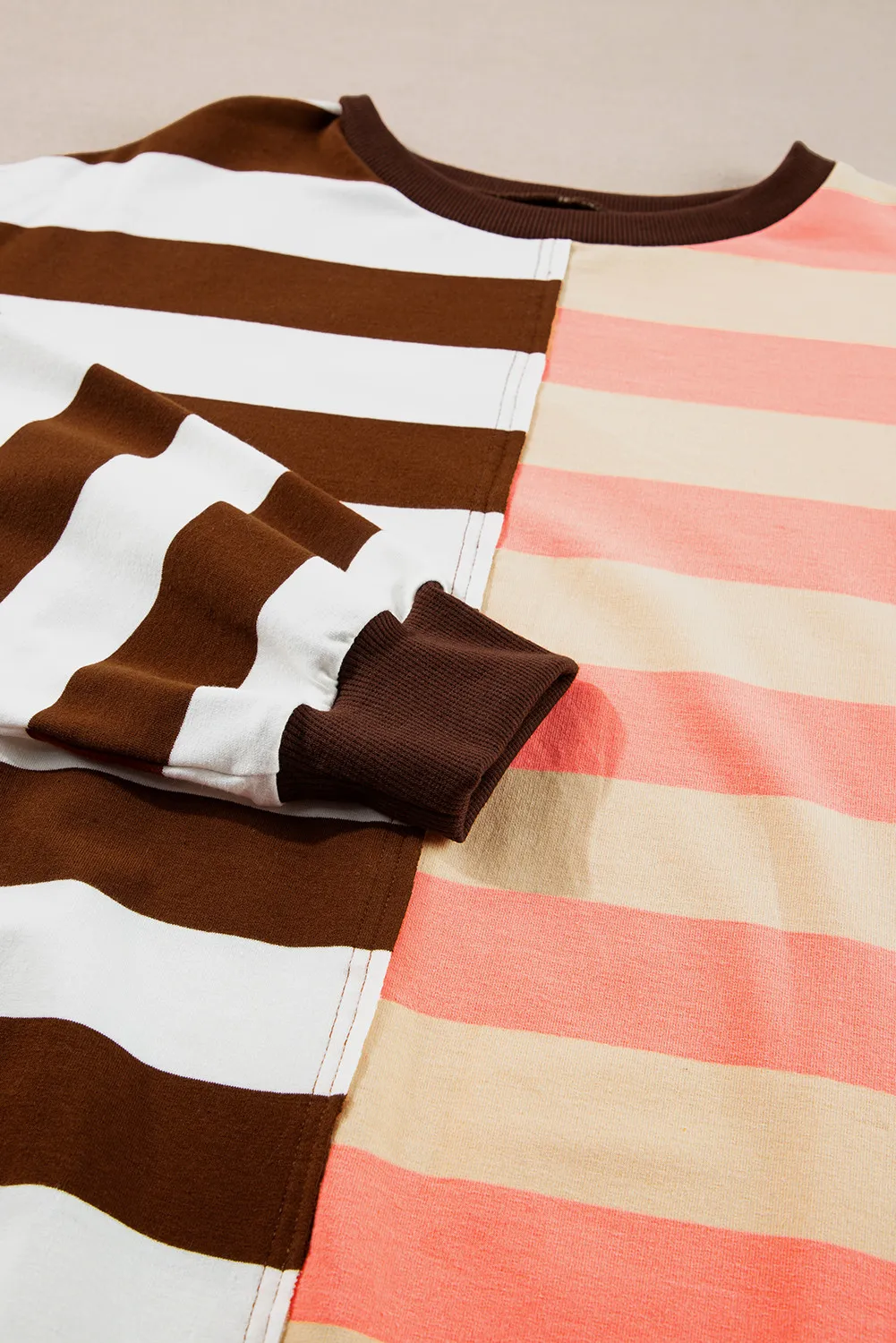 Striped Round Neck Long Sleeve Sweatshirt, image 5