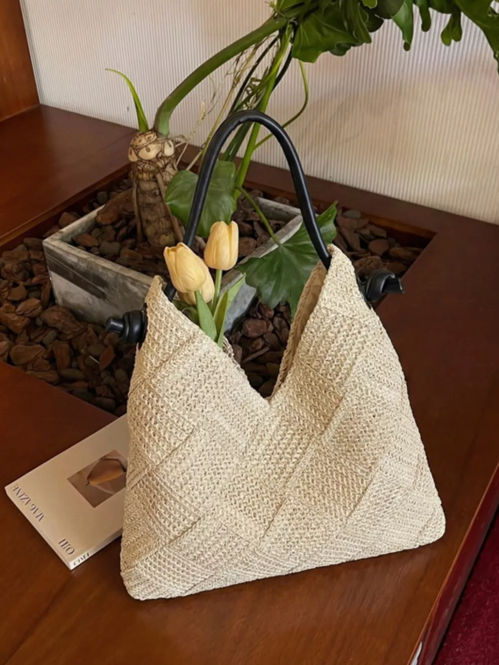 Woven Straw Shoulder Bag, image 2
