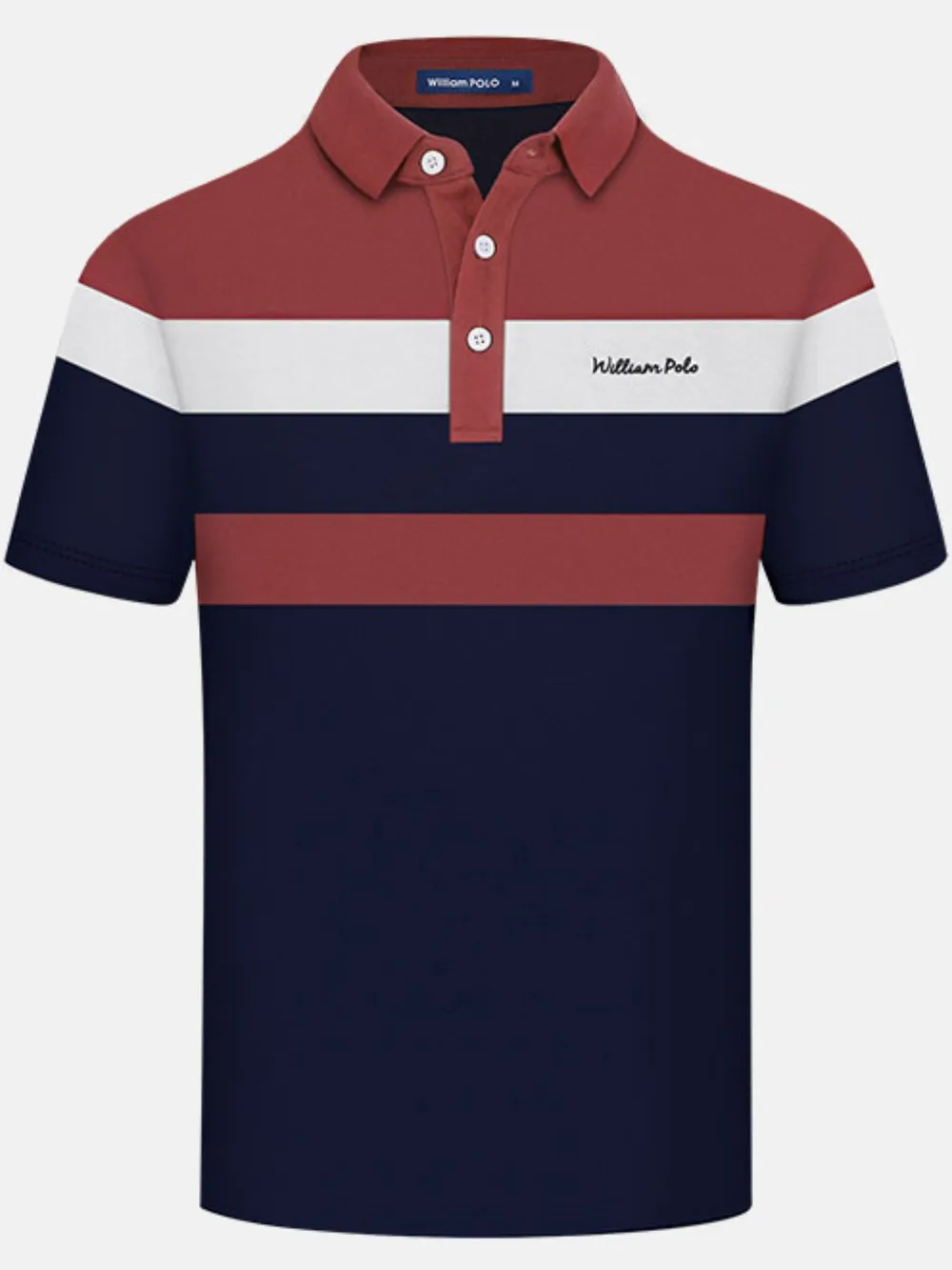 Men's Plus Size Color Block Striped Short Sleeve Polo, image 5