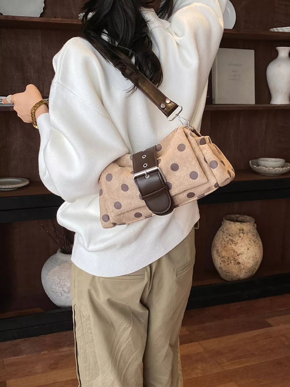 Vintage Polka Dot Shoulder Bag, image 21