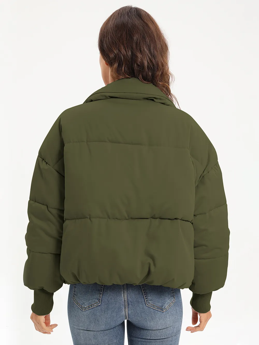 Zip Up Turtleneck Long Sleeve Puffer Jacket, image 20