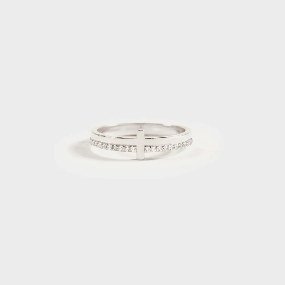 Zircon 925 Sterling Silver Cross Ring, image 7