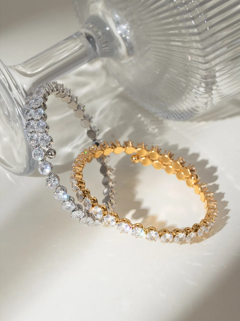 Stainless Steel Inlaid Zircon Bracelet, image 15
