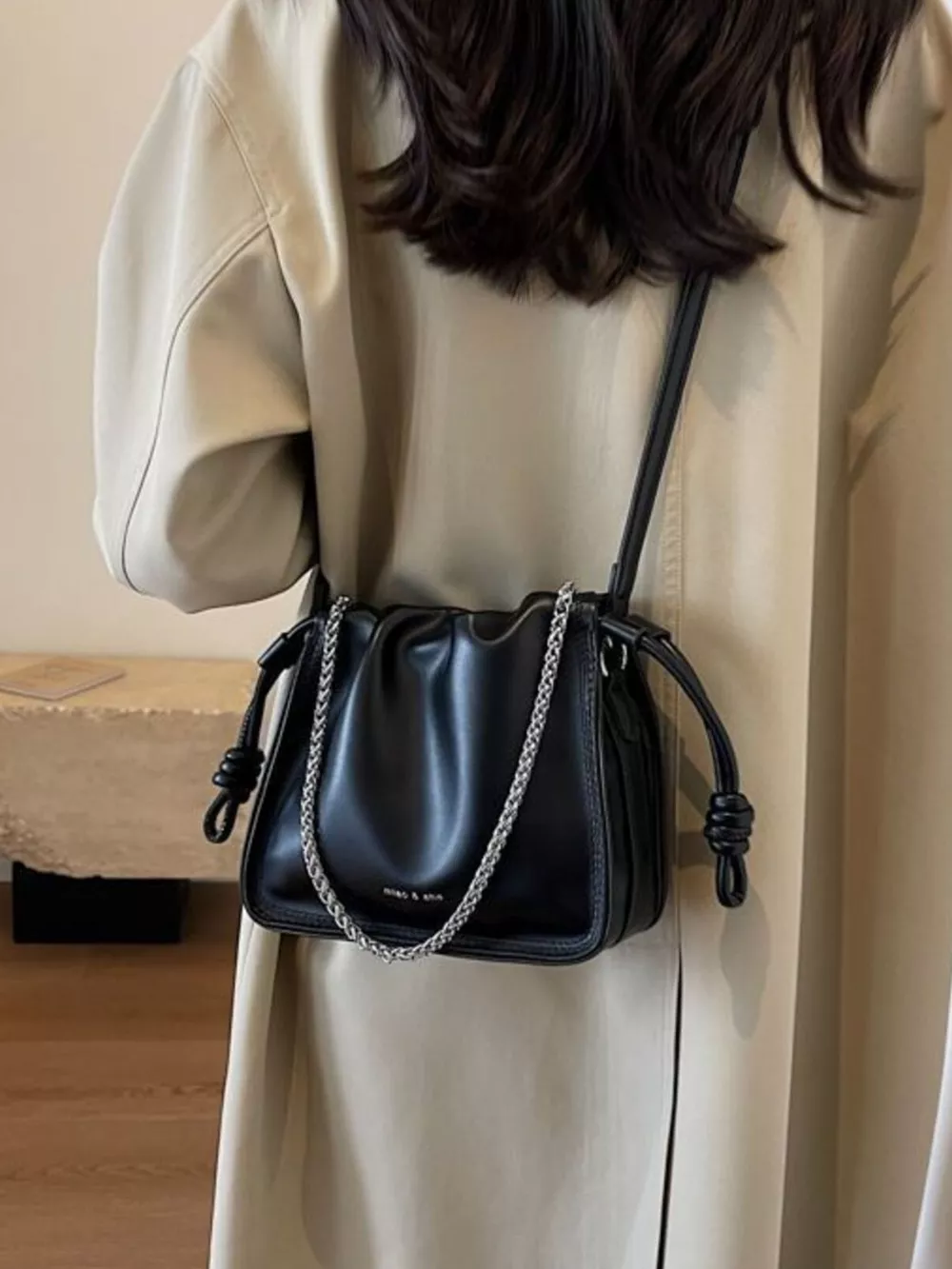 Drawstring Ruched Crossbody Bag, image 8