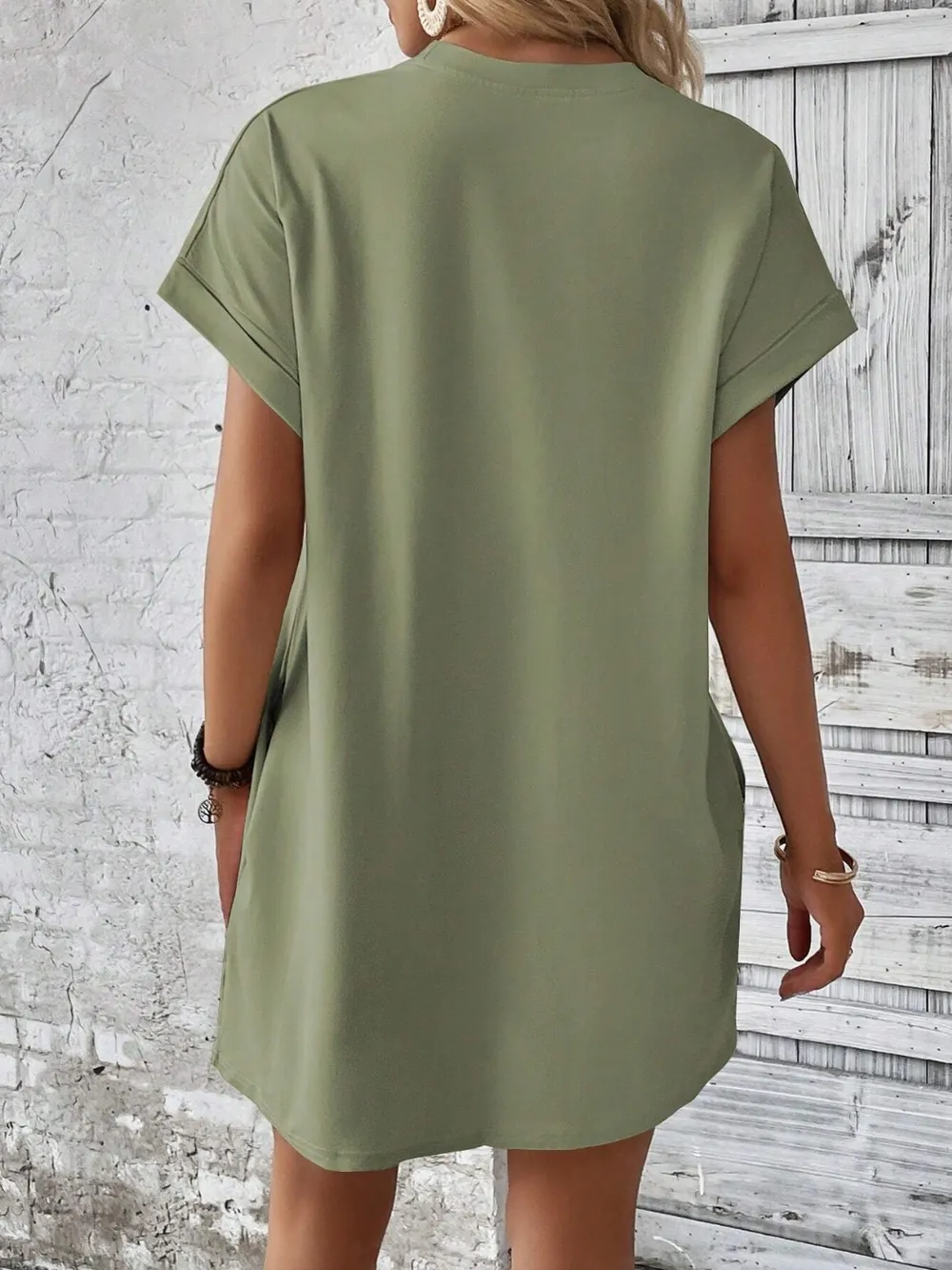 Round Neck Short Sleeve Mini Dress, image 13