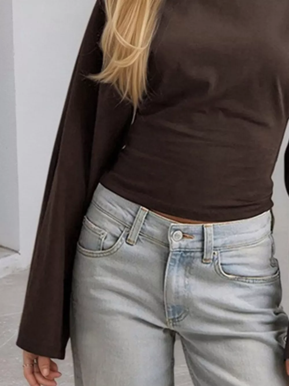 Full Size Solid Color Long Sleeve T-Shirt Plus Size, image 16