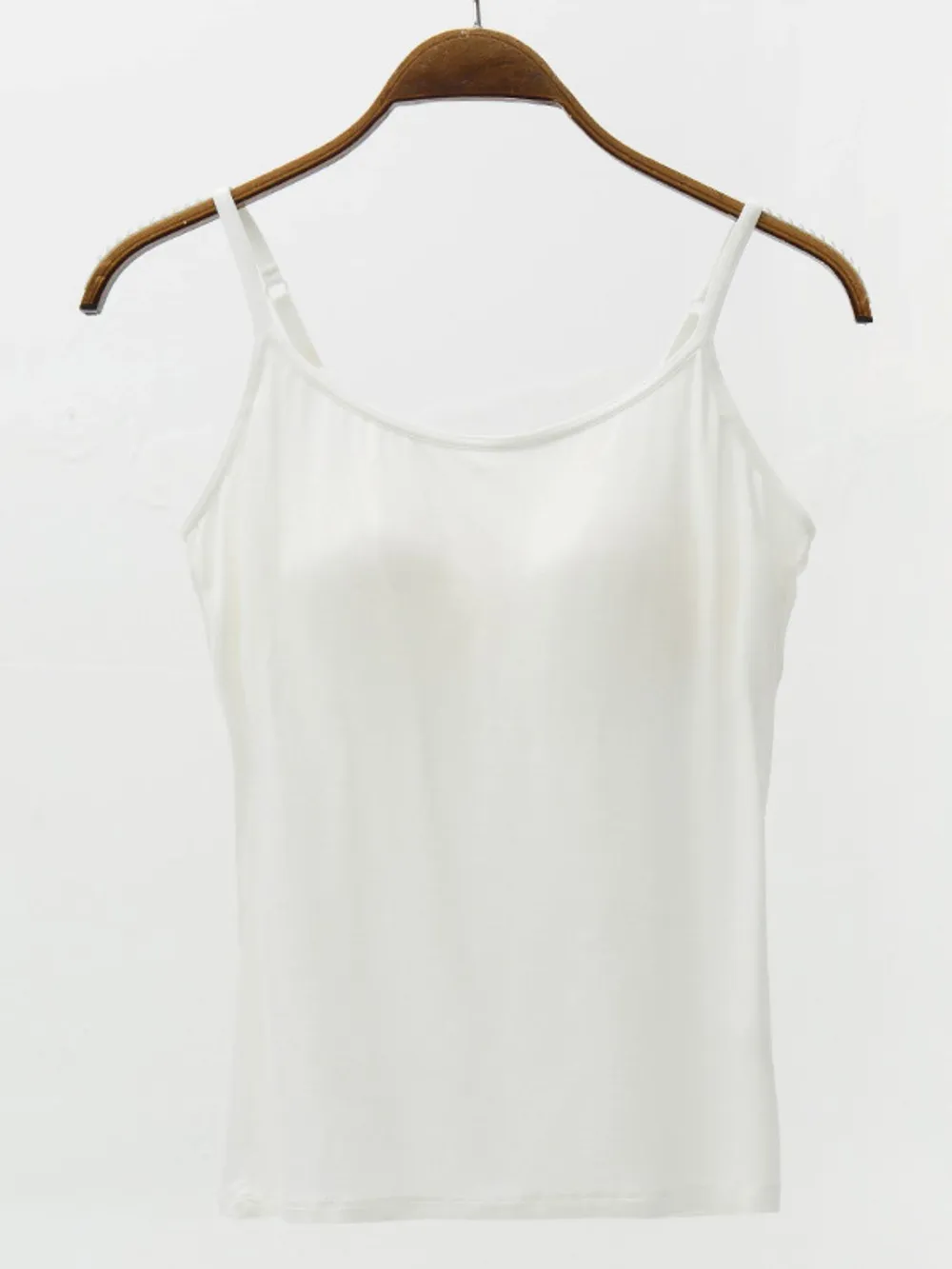 Full Size Adjustable Strap Modal Cami with Bra, image 4