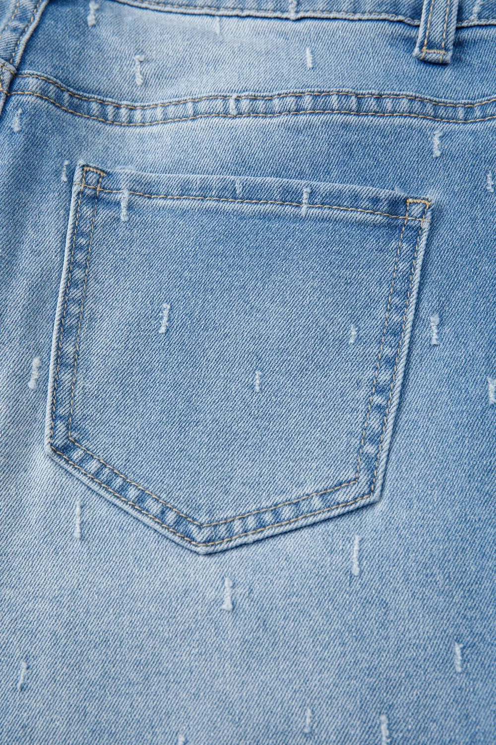 Distressed Detail Tummy Control Raw Hem Jeans, image 13