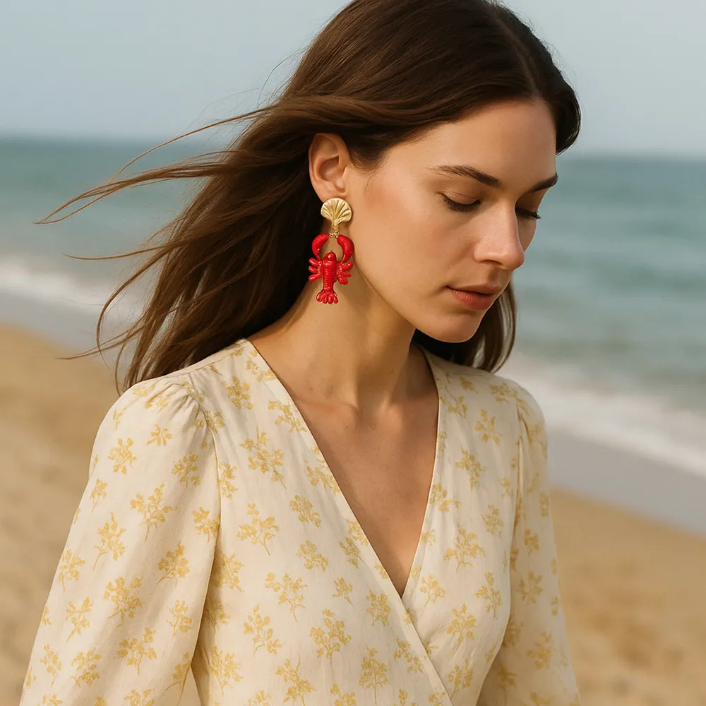 18K Gold-Plated Stainless Steel Drop Earrings