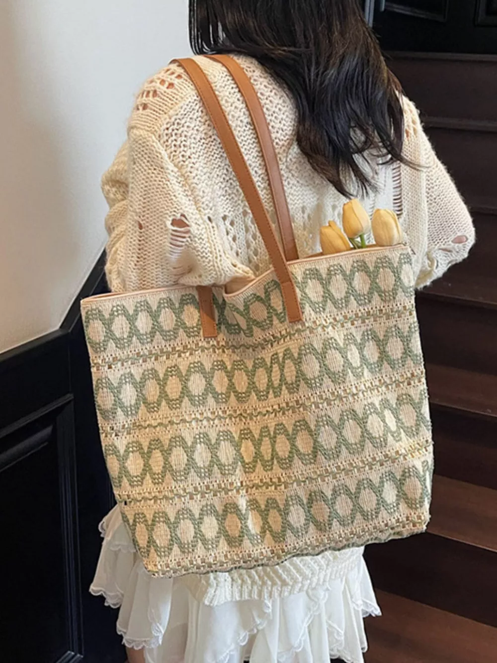 Woven Pattern Shoulder Bag, image 6