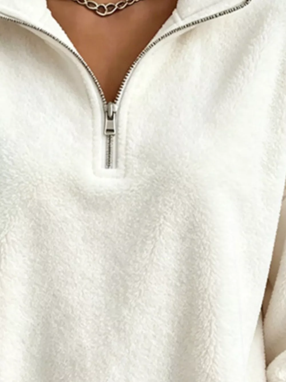 Full Size Quarter-Zip Fleece Sweatshirt Plus Size, image 12