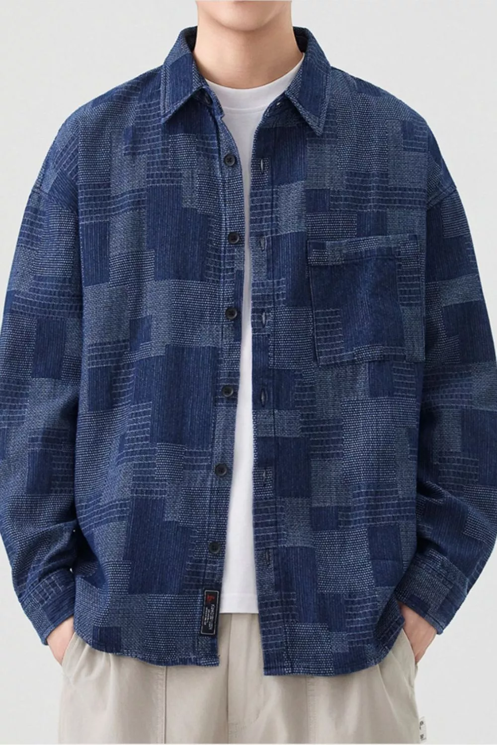 Men's Plus Size Casual Button Up Shirt, image 2
