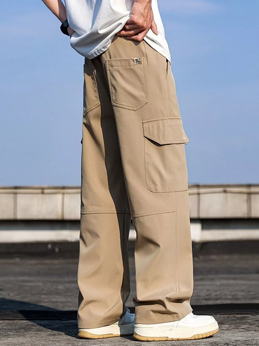 Men's Plus Size Cargo Wide Leg Pants, image 5