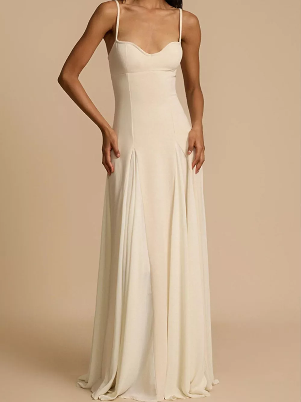 Sweetheart Neck Spaghetti Strap Flowy Maxi Dress, image 5