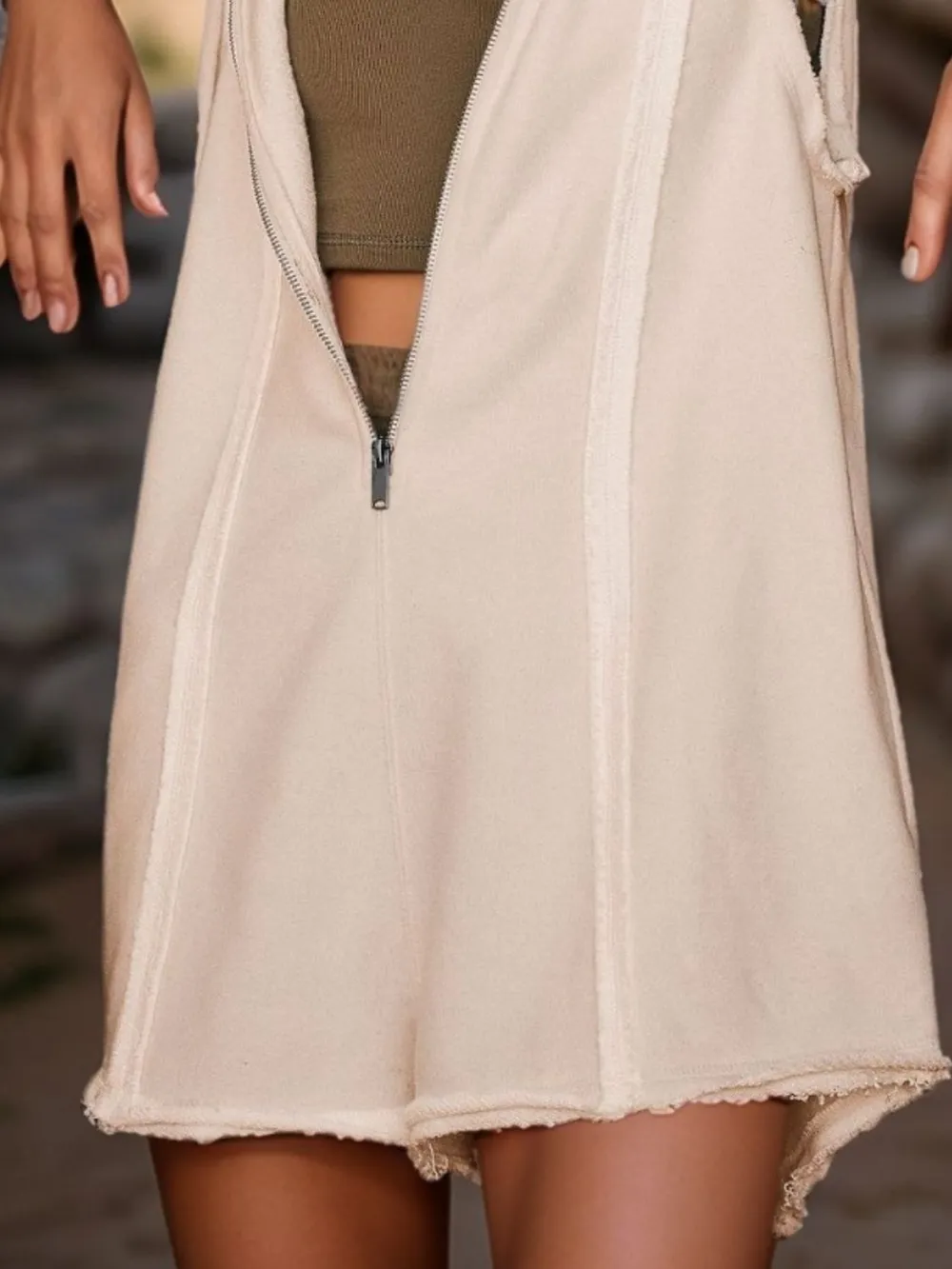 Half Zipped Hooded Sleeveless Romper, image 6