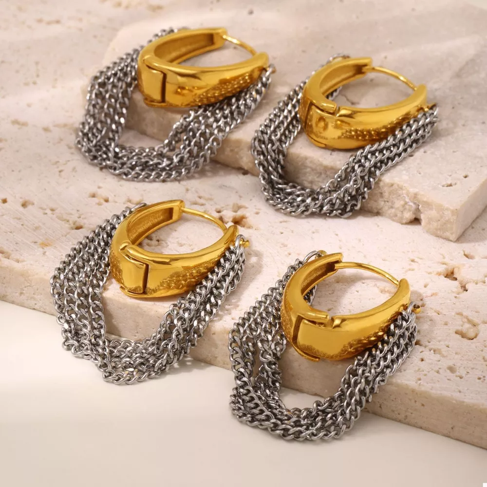 Chunky Chain Hoop Earrings, image 5