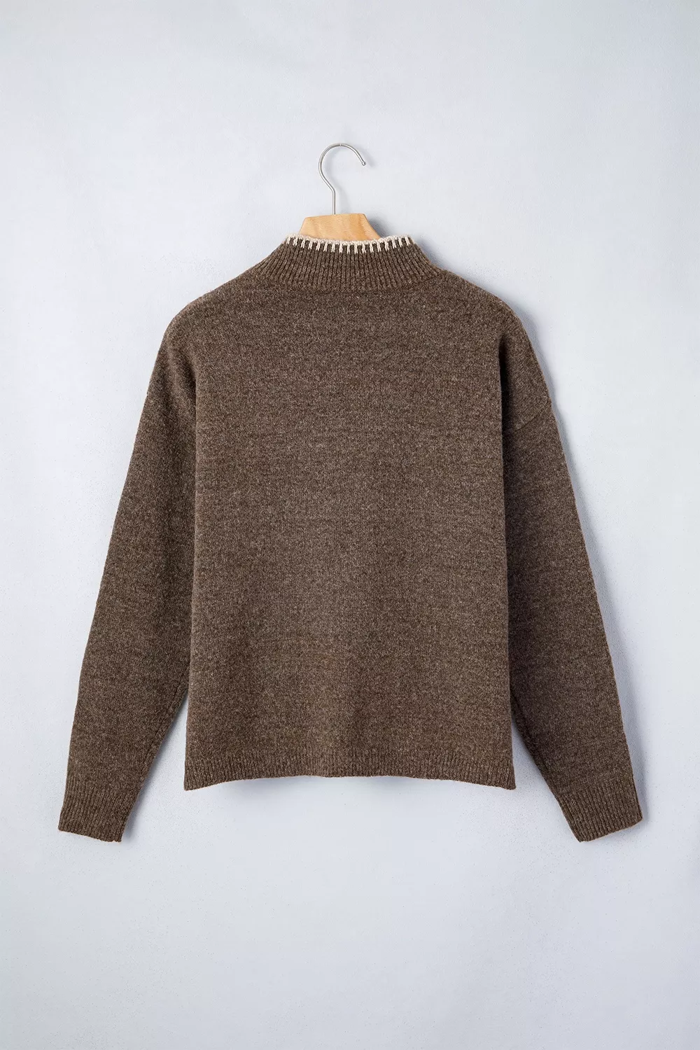 Floral Mock Neck Long Sleeve Sweater, image 5