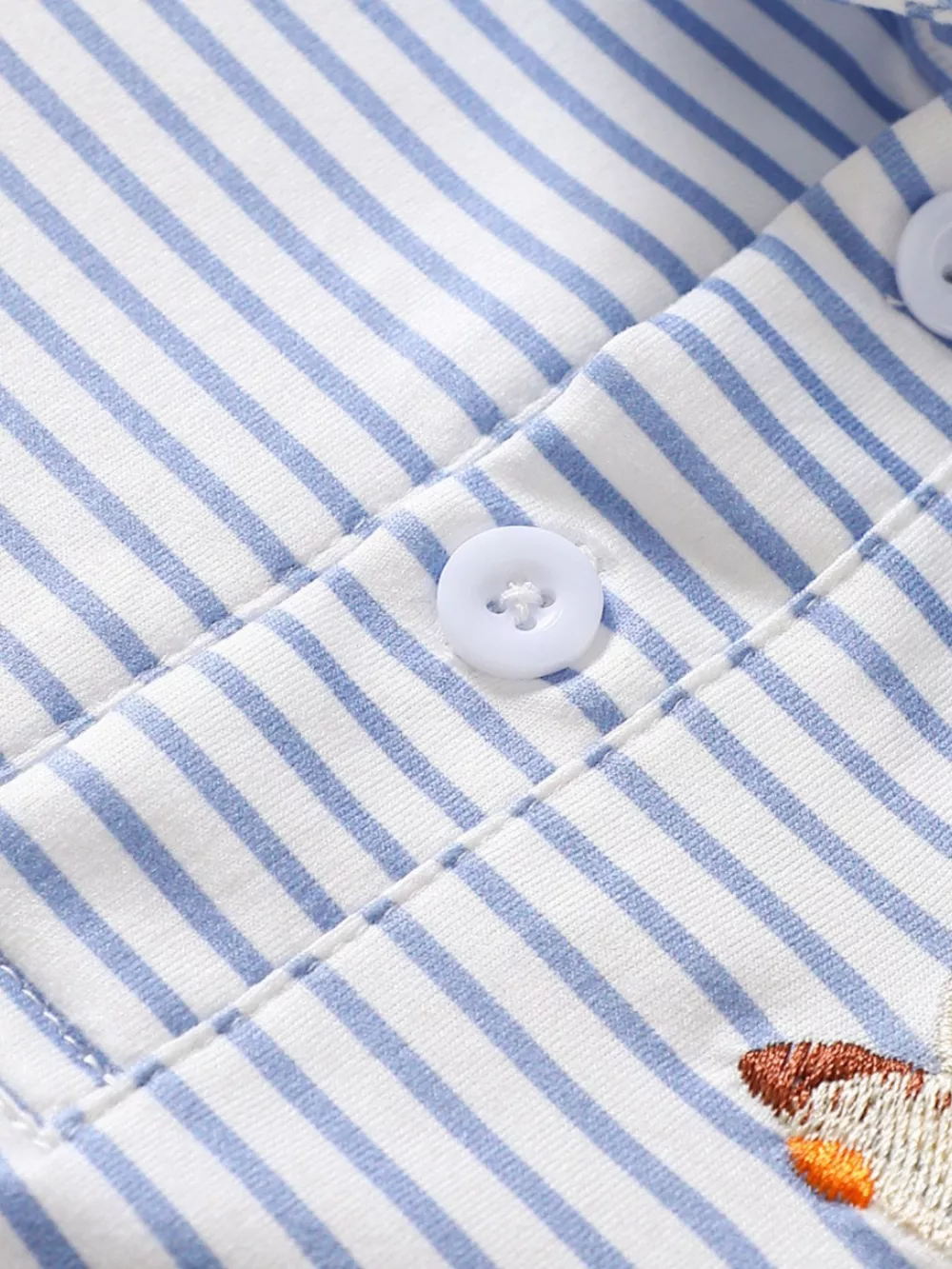 Children's Striped Embroidered Duck Polo, image 15